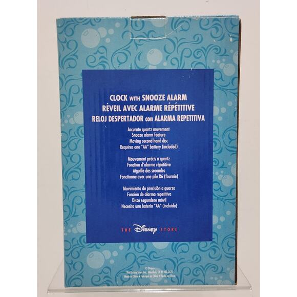 Vintage Disney The Little Mermaid Clock With Snooze Alarm Ariel Flounder Tested - Picture 8 of 15